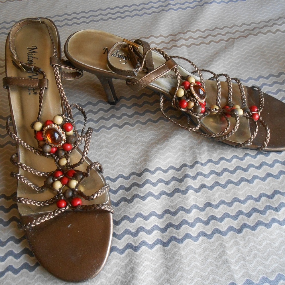 MIdnight Velvet heeled sandals
